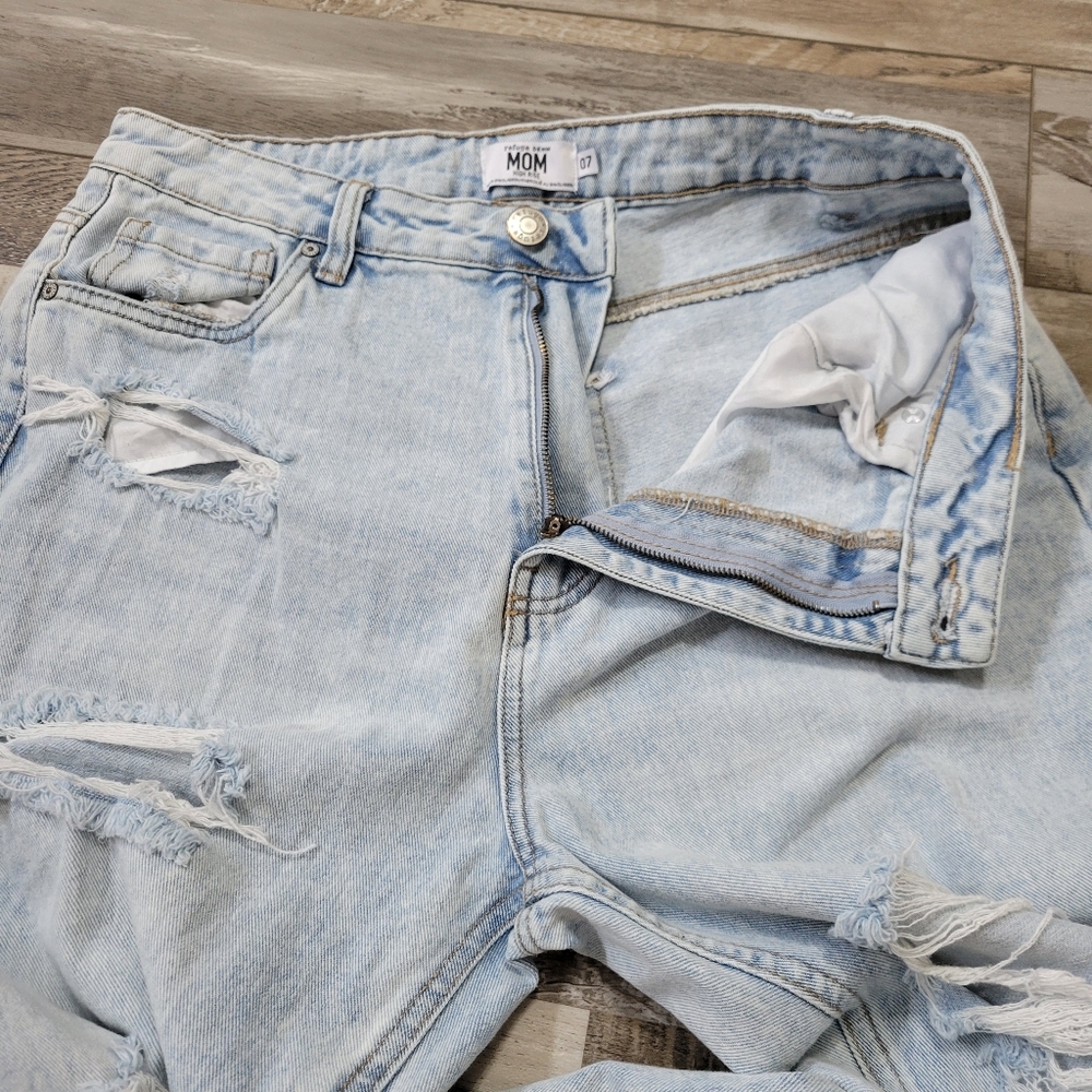 7 Refuge Ripped High Rise Mom Jeans - Picture 5 of 6